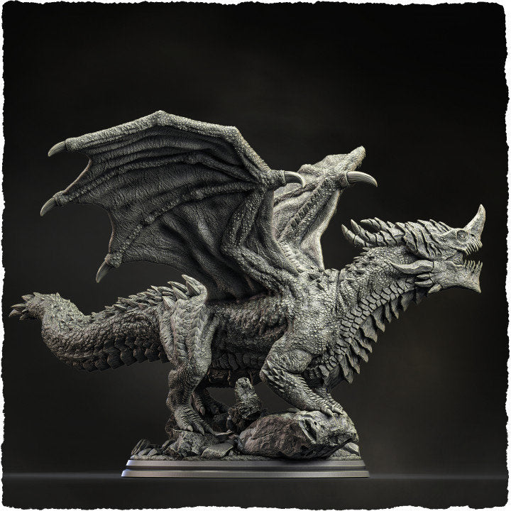 Chromatic Blue Dragon (4 sizes) D&amp;D Miniature | 250mm Long, 225mm Wing Span | Resin Dragon Statue | Figurine