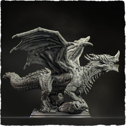 Chromatic Blue Dragon (4 sizes) D&D Miniature | 250mm Long, 225mm Wing Span | Resin Dragon Statue | Figurine