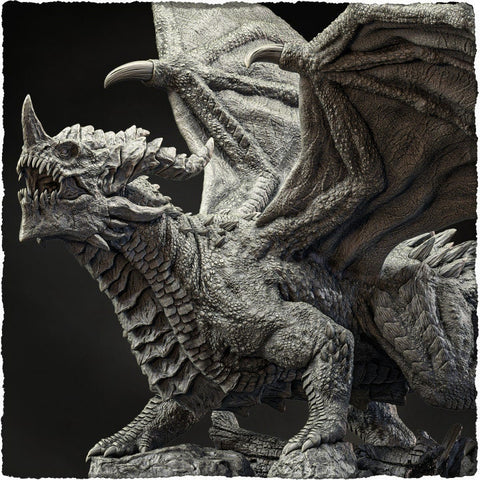 Chromatic Blue Dragon (4 sizes) D&D Miniature | 250mm Long, 225mm Wing Span | Resin Dragon Statue | Figurine