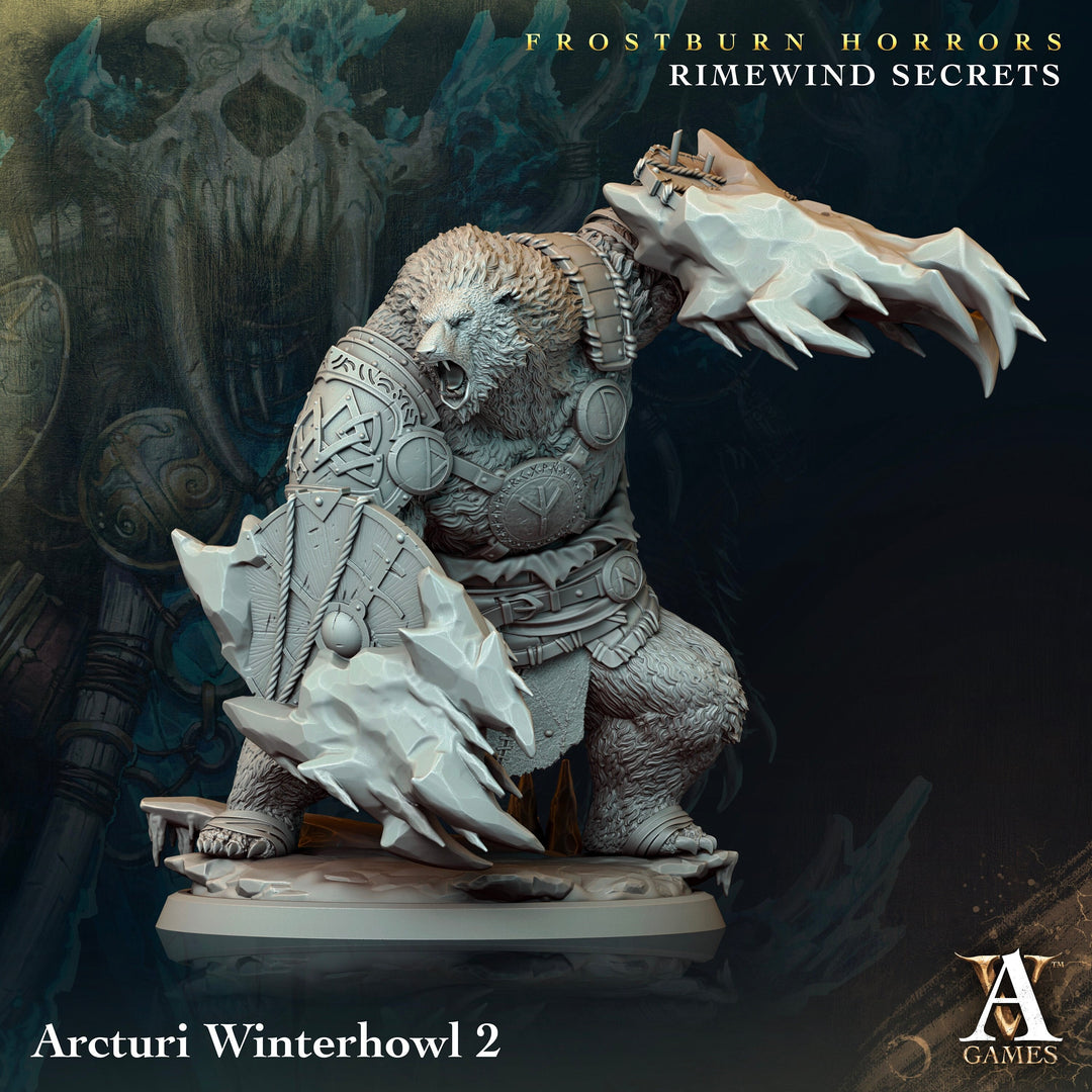 Frostburn Bear Vanguard | Archvillain Games | DnD RPG Role Playing Game | Pathfinder | Figure for Painting | Resin | Dungeons and Dragons |