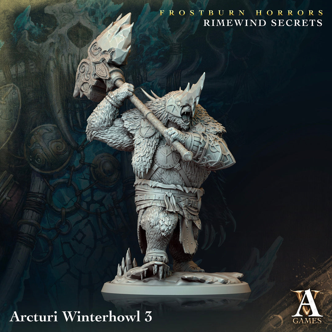 Frostburn Bear Vanguard | Archvillain Games | DnD RPG Role Playing Game | Pathfinder | Figure for Painting | Resin | Dungeons and Dragons |