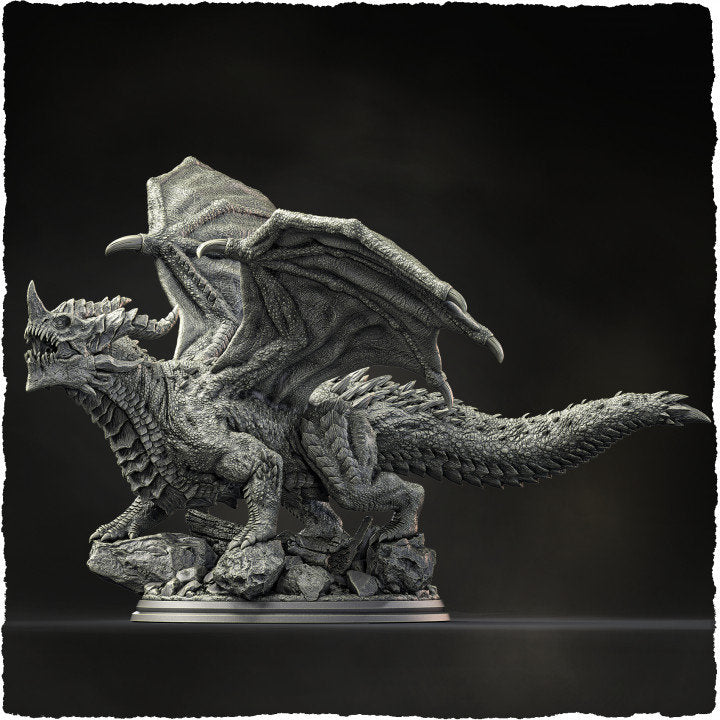 Chromatic Blue Dragon (4 sizes) D&amp;D Miniature | 250mm Long, 225mm Wing Span | Resin Dragon Statue | Figurine