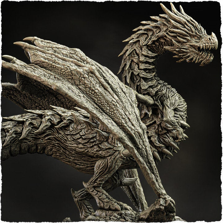 Chromatic Dragon (4 sizes) D&amp;D Miniature | 250mm Long, 225mm Wing Span | Resin Dragon Statue | Figurine | Dungeons and Dragons 5e