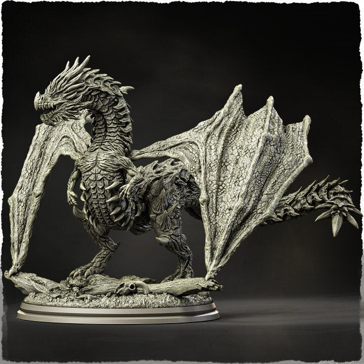 Chromatic Dragon (4 sizes) D&amp;D Miniature | 250mm Long, 225mm Wing Span | Resin Dragon Statue | Figurine | Dungeons and Dragons 5e