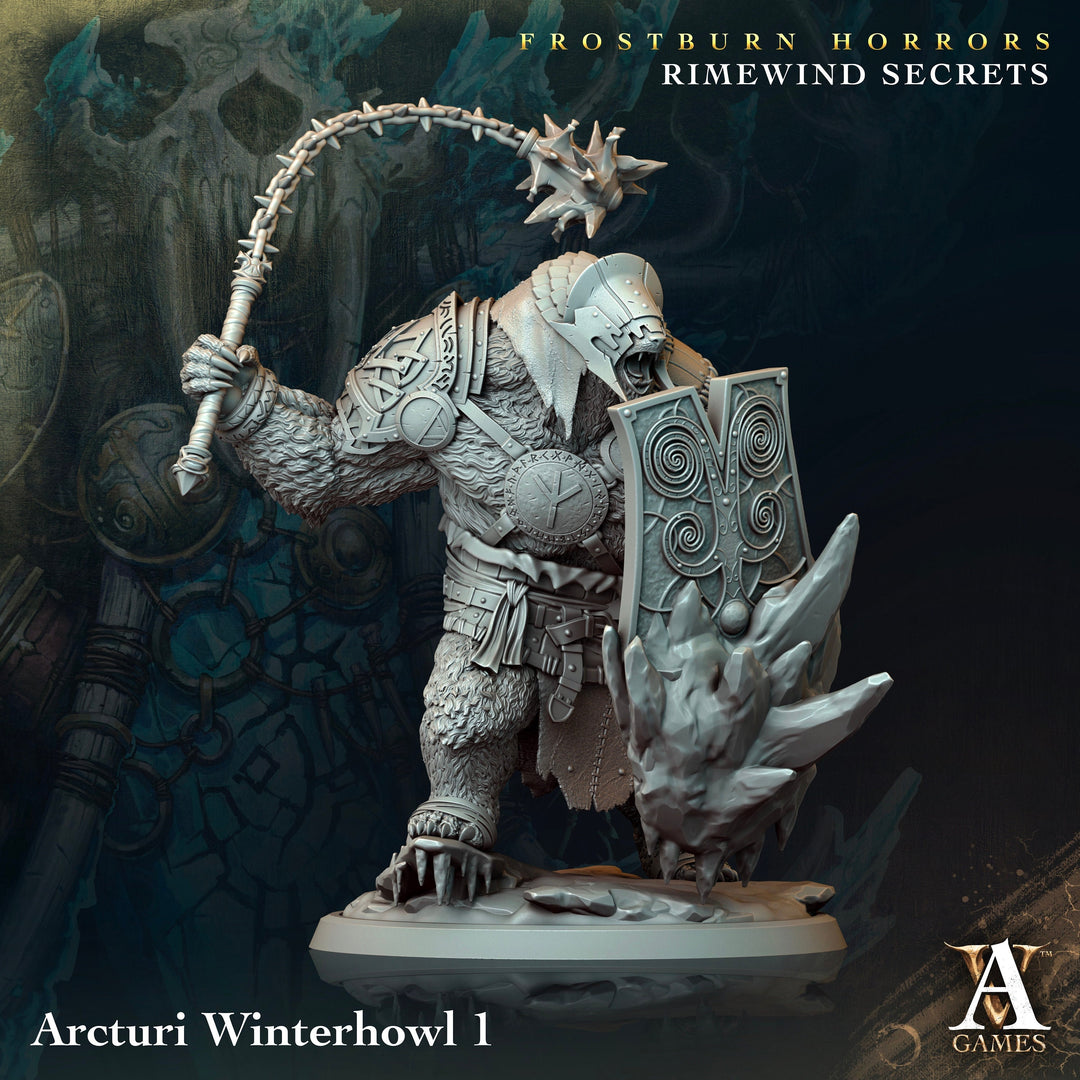 Frostburn Bear Vanguard | Archvillain Games | DnD RPG Role Playing Game | Pathfinder | Figure for Painting | Resin | Dungeons and Dragons |
