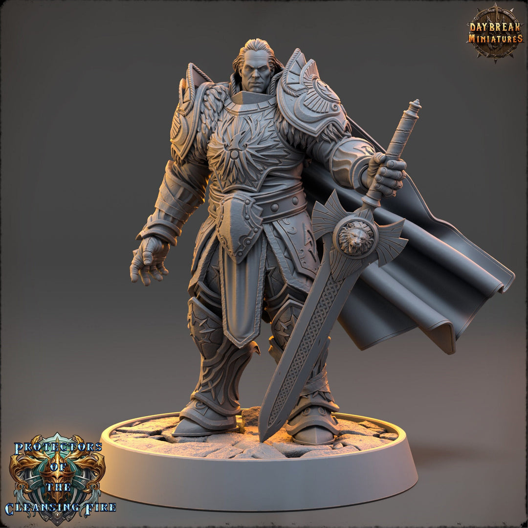 Oath of the Conquest Paladin, Cleric | 28mm, 32mm, 54mm, 75mm Scales | 100mm Tall | Dungeons and Dragons | Pathfinder | Daybreak Miniatures