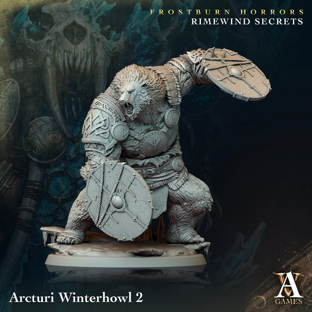 Frostburn Bear Vanguard | Archvillain Games | DnD RPG Role Playing Game | Pathfinder | Figure for Painting | Resin | Dungeons and Dragons |