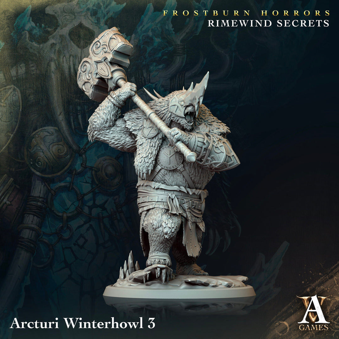 Frostburn Bear Vanguard | Archvillain Games | DnD RPG Role Playing Game | Pathfinder | Figure for Painting | Resin | Dungeons and Dragons |
