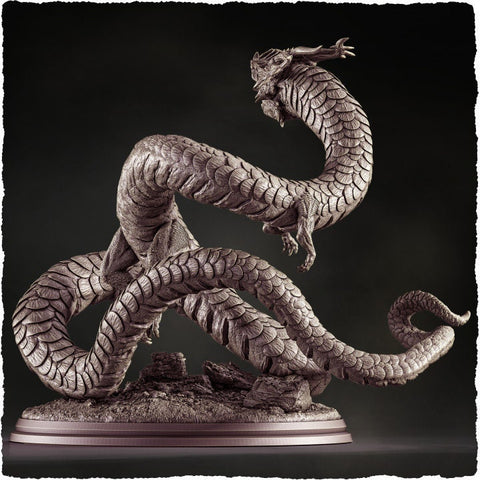 Asian Dragon Wingless (4 sizes) D&D Miniature | 110mm High | Resin Dragon Statue | Figurine | Dungeons and Dragons 5e