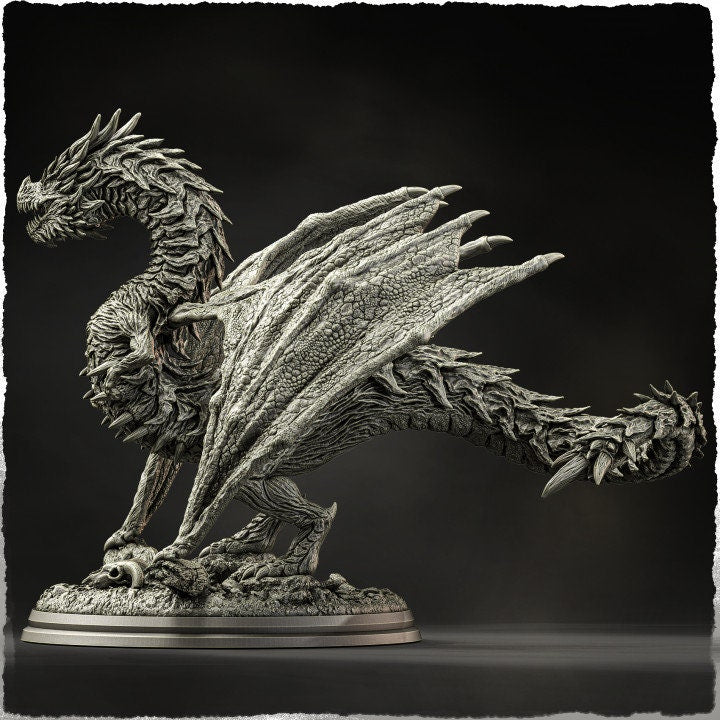 Chromatic Dragon (4 sizes) D&amp;D Miniature | 250mm Long, 225mm Wing Span | Resin Dragon Statue | Figurine | Dungeons and Dragons 5e