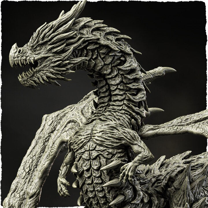 Chromatic Dragon (4 sizes) D&amp;D Miniature | 250mm Long, 225mm Wing Span | Resin Dragon Statue | Figurine | Dungeons and Dragons 5e