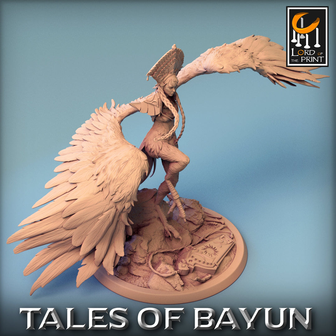 Harpy Winged Monstrosity | 28mm,32mm,54mm,75mm,100mm Scale Resin Mini | Dungeons and Dragons D&amp;D 5e Pathfinder | Lord of the Print