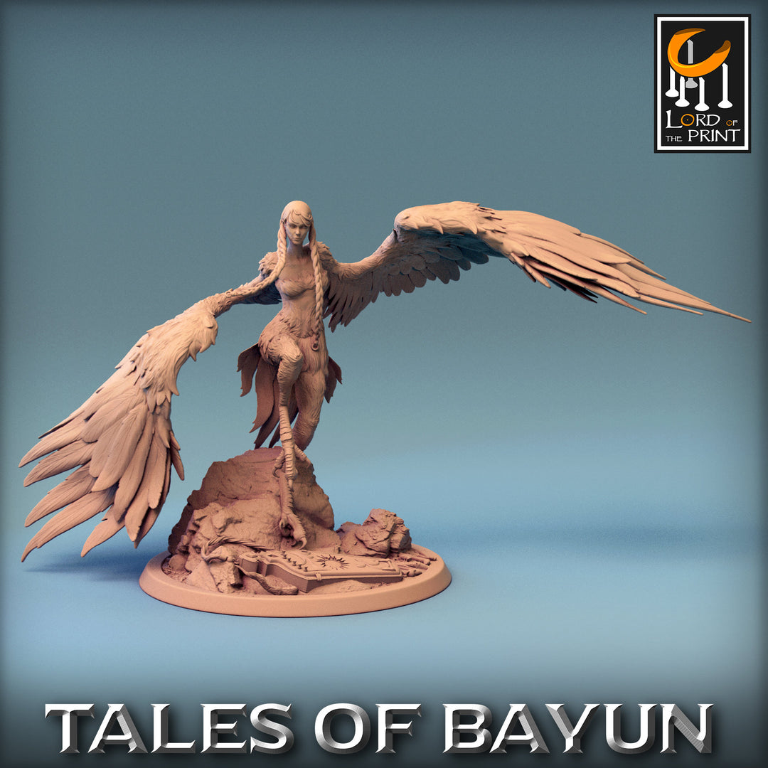 Harpy Winged Monstrosity | 28mm,32mm,54mm,75mm,100mm Scale Resin Mini | Dungeons and Dragons D&amp;D 5e Pathfinder | Lord of the Print