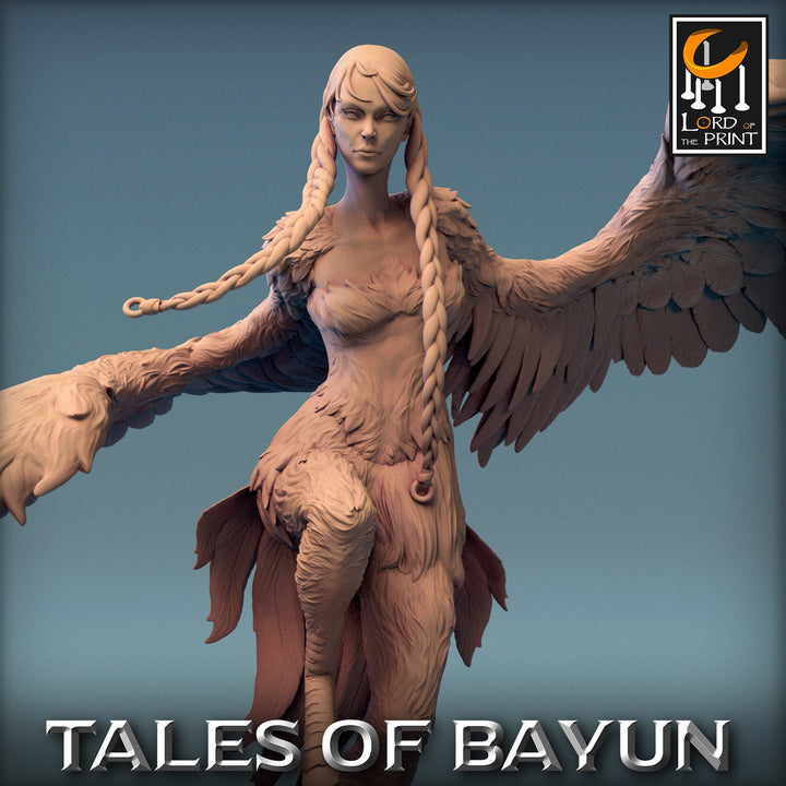 Harpy Winged Monstrosity | 28mm,32mm,54mm,75mm,100mm Scale Resin Mini | Dungeons and Dragons D&amp;D 5e Pathfinder | Lord of the Print