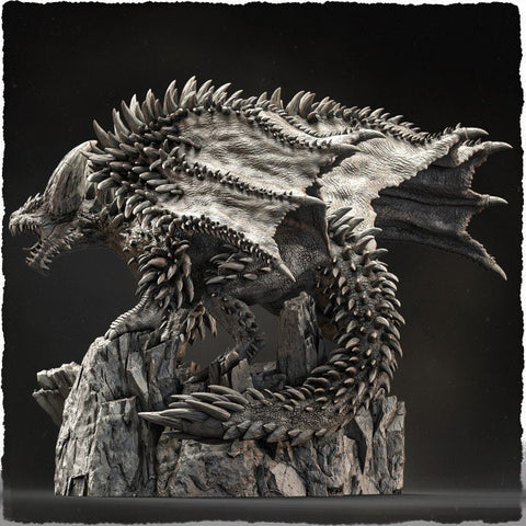 Spiked Flying Dragon Beast (4 sizes) D&D Miniature | Young, Adult, Huge, Gargantuan | Resin Statue | Figurine | Dungeons and Dragons 5e