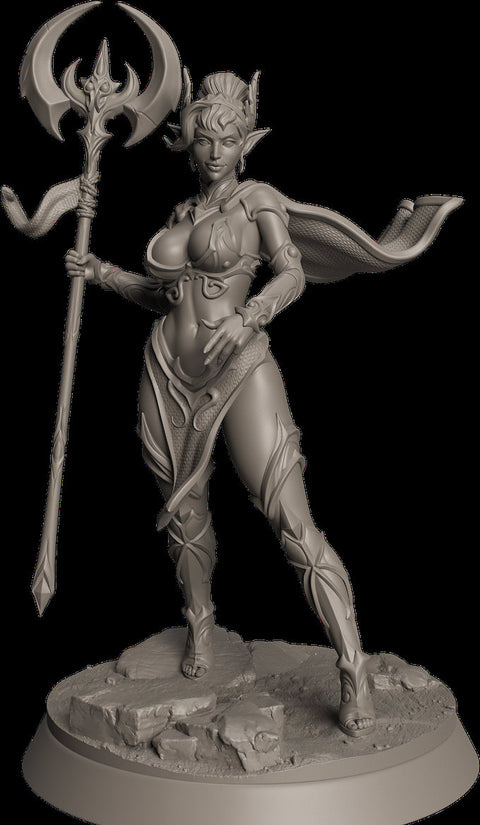 Female Elf Sorlock, Sorcerer, Wizard, Pinup PC NPC also TOPLESS Unpainted Resin | 28mm, 32mm,54mm,75mm,100mm Scale | Dungeons & Dragons 5e