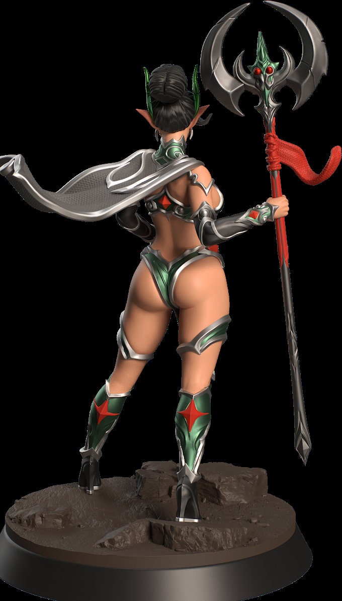 Female Elf Sorlock, Sorcerer, Wizard, Pinup PC NPC also TOPLESS Unpainted Resin | 28mm, 32mm,54mm,75mm,100mm Scale | Dungeons &amp; Dragons 5e