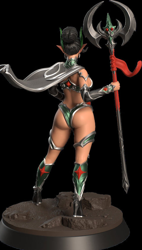 Female Elf Sorlock, Sorcerer, Wizard, Pinup PC NPC also TOPLESS Unpainted Resin | 28mm, 32mm,54mm,75mm,100mm Scale | Dungeons & Dragons 5e