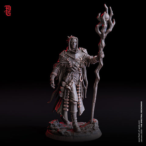 Half Elf Twilight Druid Cleric PC NPC | Resin Miniature 28mm,32mm,54mm,75mm,100mm Scale | Dungeons and Dragons, Pathfinder |Flesh of Gods