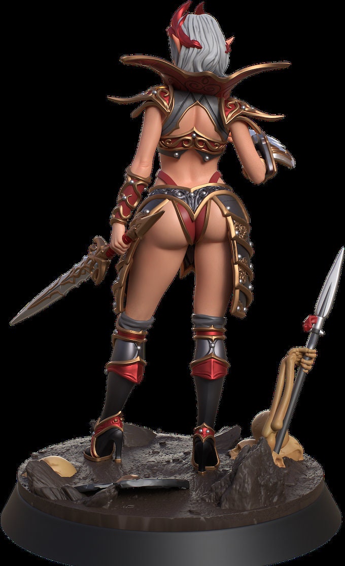 Female Elf Echo Knight Fighter Bladesinger, Rogue Topless NSFW PC NPC Unpainted mini 28mm, 32mm,54mm,75mm,100mm Scale |Dungeons &amp; Dragons 5e