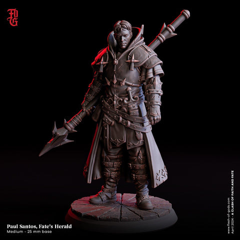 Tempest Cleric Polearm Master, Fighter, Paladin |28mm, 32mm,54mm,75mm,100mm Scales | Player Character Mini | D&D 5e Pathfinder Flesh of Gods