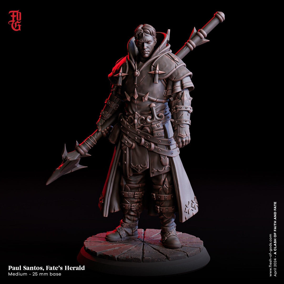 Tempest Cleric Polearm Master, Fighter, Paladin |28mm, 32mm,54mm,75mm,100mm Scales | Player Character Mini | D&D 5e Pathfinder Flesh of Gods