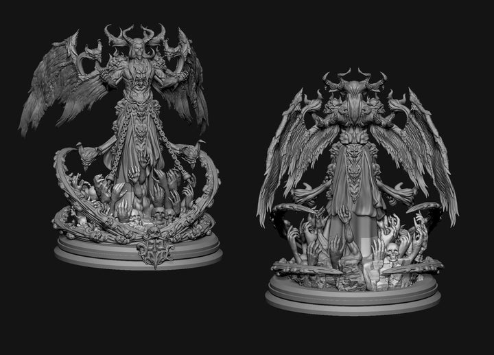 Belial Demon Fallen | 28mm, 32mm Scales| 75mm, 115mm Bases | Resin Miniature | Dungeons and Dragons | Pathfinder | D&amp;D 5e | Clay Cyanide