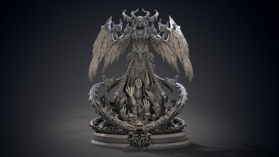 Belial Demon Fallen | 28mm, 32mm Scales| 75mm, 115mm Bases | Resin Miniature | Dungeons and Dragons | Pathfinder | D&amp;D 5e | Clay Cyanide