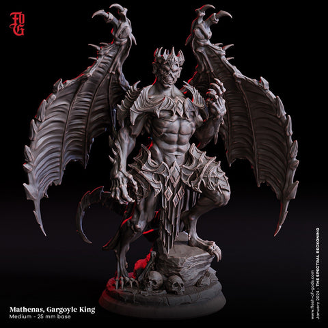 Demon, Devil, Fiend, Gargoyle King | 28mm, 32mm, 54mm,75mm,100mm Scale Resin Miniature Dungeons and Dragons D&D Pathfinder | Flesh of Gods