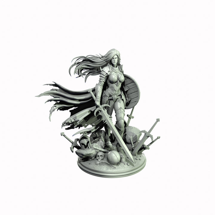 Female Human Paladin , PC NPC Miniature | NSFW Topless &amp; Nude versions | 28mm, 32mm,54mm, 75mm, 100mm Scales |DnD 5e