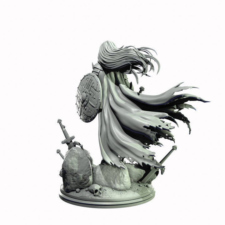 Female Human Paladin , PC NPC Miniature | NSFW Topless &amp; Nude versions | 28mm, 32mm,54mm, 75mm, 100mm Scales |DnD 5e