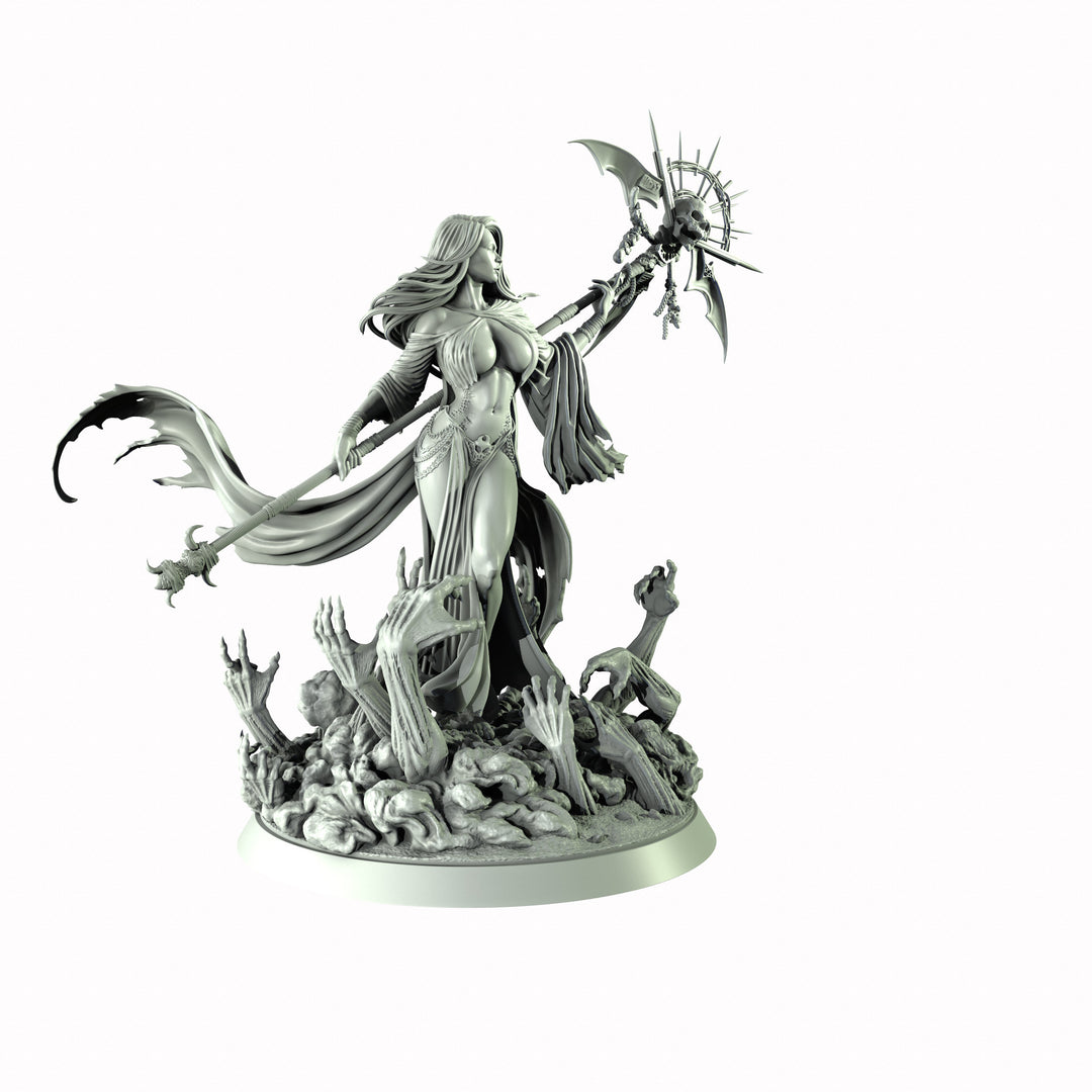 Necromancer, Wizard, Warlock, Sorcerer , PC NPC Miniature | NSFW Topless &amp; Nude versions | 28mm, 32mm,54mm, 75mm, 100mm Scales | DnD 5e