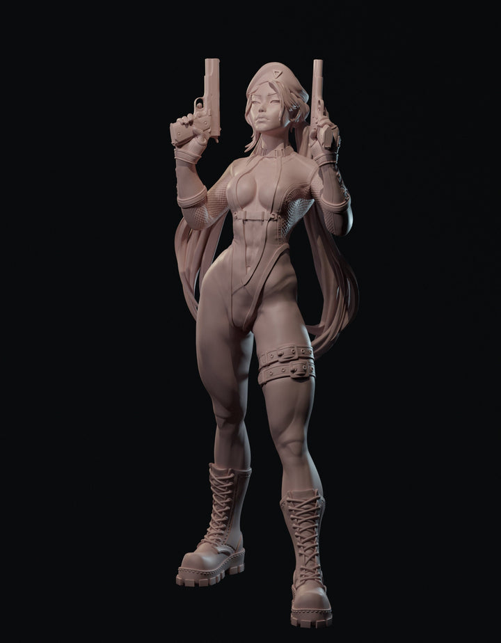 Female Treasure Hunter Guns Sexy Pin Up Miniature | NSFW Topless &amp; Nude versions | 28mm, 32mm,54mm, 75mm, 100mm Scales | Fan Art miniatures