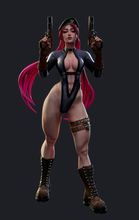 Female Treasure Hunter Guns Sexy Pin Up Miniature | NSFW Topless & Nude versions | 28mm, 32mm,54mm, 75mm, 100mm Scales | Fan Art miniatures