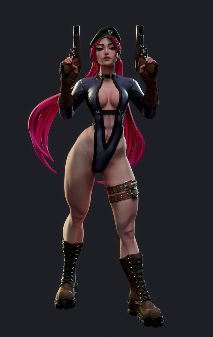 Female Treasure Hunter Guns Sexy Pin Up Miniature | NSFW Topless &amp; Nude versions | 28mm, 32mm,54mm, 75mm, 100mm Scales | Fan Art miniatures