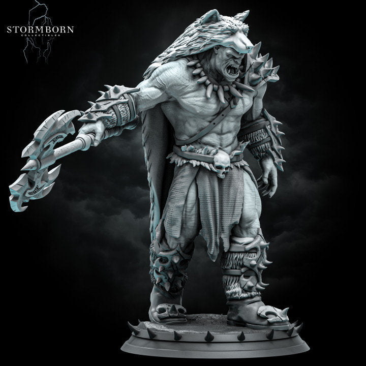 Half-Orc Barbarian, Fighter PC / NPC | 28mm, 32mm,54mm,75mm,100mm Scales | Player Character Mini -D&amp;D 5e Pathfinder Figurine