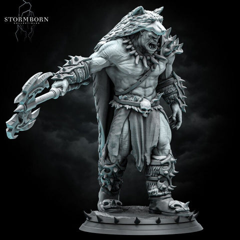 Half-Orc Barbarian, Fighter PC / NPC | 28mm, 32mm,54mm,75mm,100mm Scales | Player Character Mini -D&D 5e Pathfinder Figurine