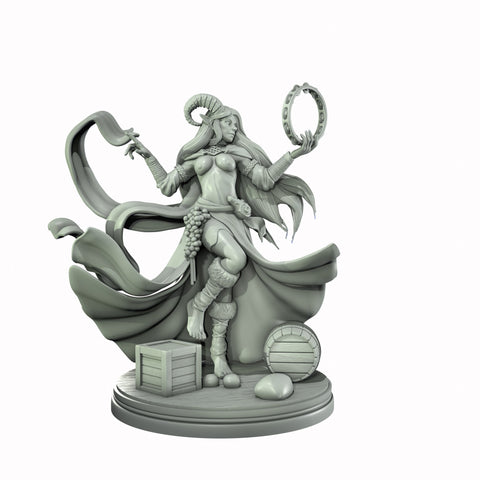 Tiefling Female Bard, Rogue Arcane Trickster, Thief Miniature NSFW Topless & Nude | 5 Sizes /Scales