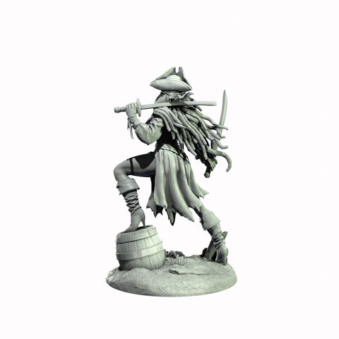 Human Female Pirate, Swashbuckler Rogue, Thief PC NPC Miniature NSFW Topless & Nude versions | 28mm,32mm,54mm,75mm,100mm Scales |DnD 5e