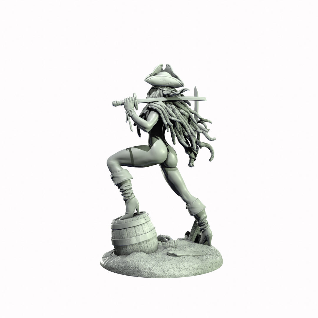 Human Female Pirate, Swashbuckler Rogue, Thief PC NPC Miniature NSFW Topless &amp; Nude versions | 28mm,32mm,54mm,75mm,100mm Scales |DnD 5e
