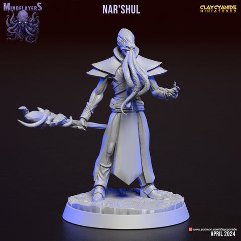 Mind Flayer, Illithid Unpainted Resin Miniature NPC | 28mm, 32mm,54mm,75mm, 100mm Scales | Dungeons and Dragons | Pathfinder | Clay Cyanide