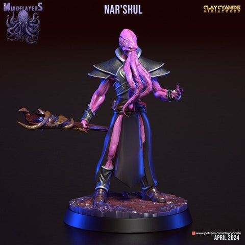 Mind Flayer, Illithid Unpainted Resin Miniature NPC | 28mm, 32mm,54mm,75mm, 100mm Scales | Dungeons and Dragons | Pathfinder | Clay Cyanide