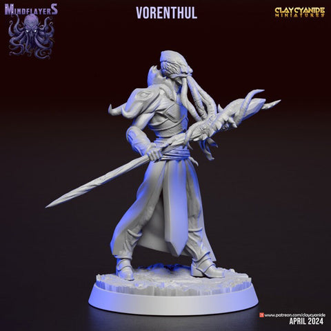 Mind Flayer, Illithid Unpainted Resin Miniature NPC | 28mm, 32mm,54mm,75mm, 100mm Scales | Dungeons and Dragons | Pathfinder | Clay Cyanide