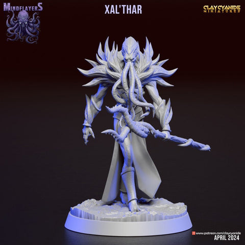 Mind Flayer, Illithid Unpainted Resin Miniature NPC | 28mm, 32mm,54mm,75mm, 100mm Scales | Dungeons and Dragons | Pathfinder | Clay Cyanide
