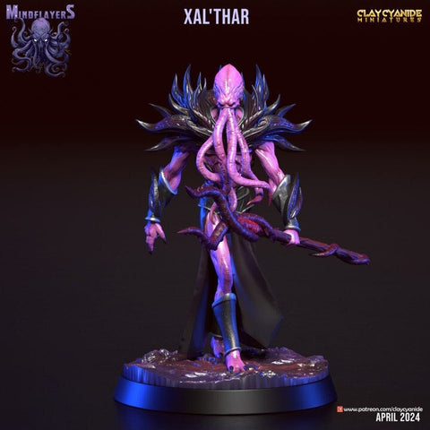 Mind Flayer, Illithid Unpainted Resin Miniature NPC | 28mm, 32mm,54mm,75mm, 100mm Scales | Dungeons and Dragons | Pathfinder | Clay Cyanide