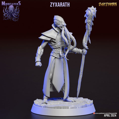 Mind Flayer, Illithid Unpainted Resin Miniature NPC | 28mm, 32mm,54mm,75mm, 100mm Scales | Dungeons and Dragons | Pathfinder | Clay Cyanide