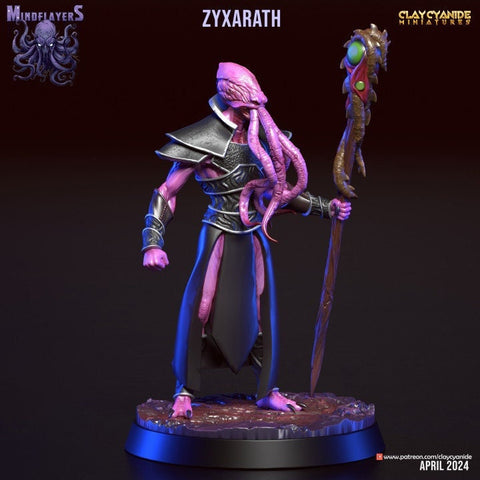 Mind Flayer, Illithid Unpainted Resin Miniature NPC | 28mm, 32mm,54mm,75mm, 100mm Scales | Dungeons and Dragons | Pathfinder | Clay Cyanide