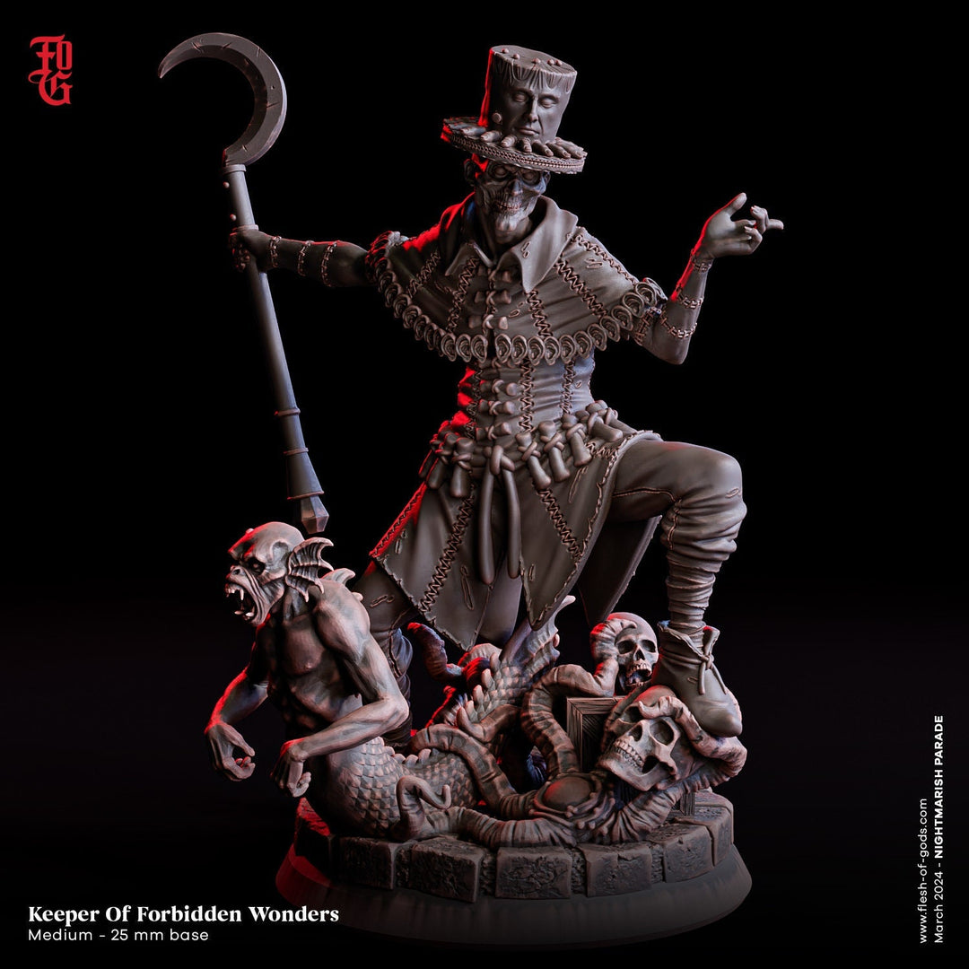 Cleric, Warlock, Wizard Necromancer, PC NPC | 28mm, 32mm,54mm, 75mm, 100mm Scale Resin Mini | Dungeons and Dragons | Flesh of Gods