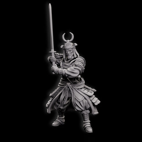 Human Fighter Samurai Kensa with Katana & Armor | DnD Miniature 28mm,32mm,54mm, 75mm,100mm Scale Pathfinder Figure/ DnD Figurine unpainted