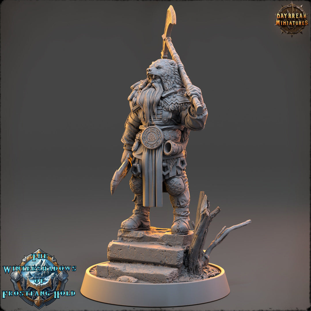 Viking Human Ranger Fighter Axe &amp; Sword PC NPC | 28mm,32mm,54mm,75mm, 100mm Scales | Dungeons and Dragons | Pathfinder | Daybreak Miniatures